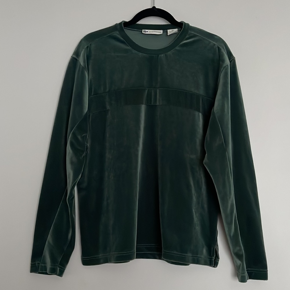 Vintage Wilke-Rodriguez Velvety Green Pullover Long-sleeve Sz M
